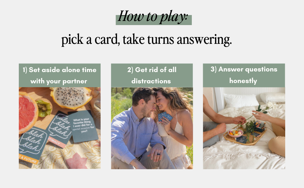 how to play? pick a card & take turns answering
