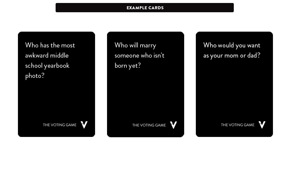 3 example cards